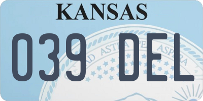 KS license plate 039DEL