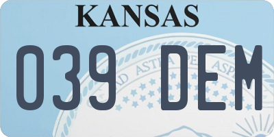 KS license plate 039DEM