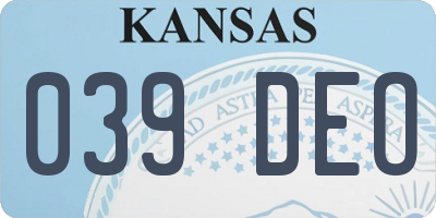 KS license plate 039DEO