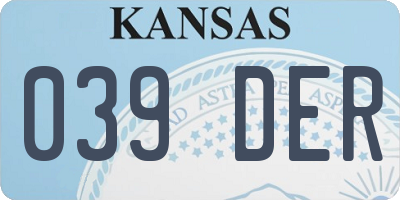 KS license plate 039DER