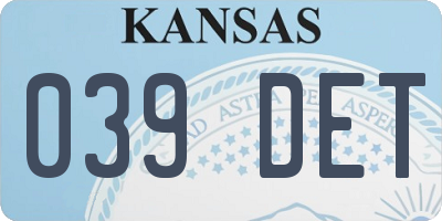 KS license plate 039DET