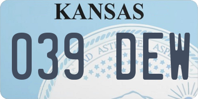 KS license plate 039DEW