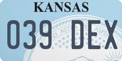 KS license plate 039DEX