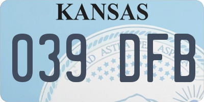 KS license plate 039DFB