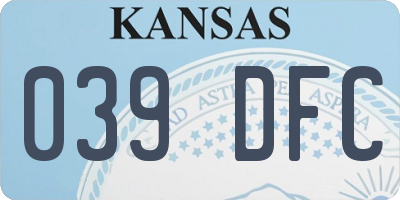 KS license plate 039DFC