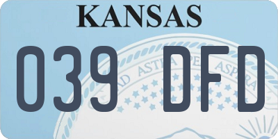 KS license plate 039DFD