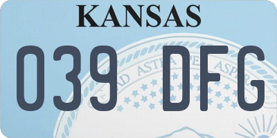 KS license plate 039DFG