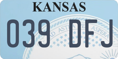 KS license plate 039DFJ