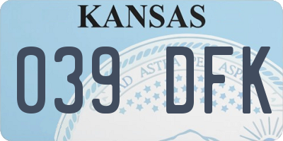 KS license plate 039DFK