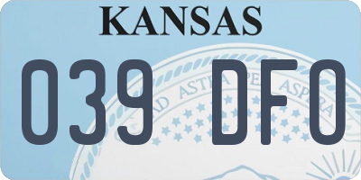 KS license plate 039DFO