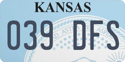 KS license plate 039DFS