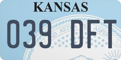 KS license plate 039DFT