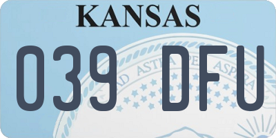 KS license plate 039DFU