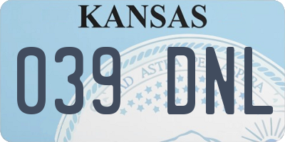 KS license plate 039DNL