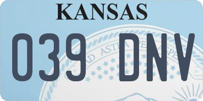 KS license plate 039DNV