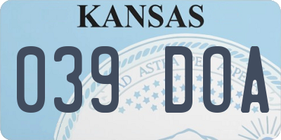KS license plate 039DOA