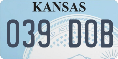 KS license plate 039DOB