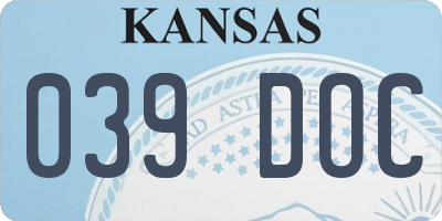 KS license plate 039DOC