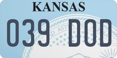 KS license plate 039DOD