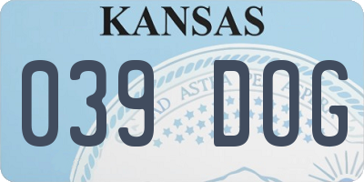 KS license plate 039DOG