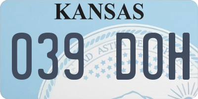 KS license plate 039DOH