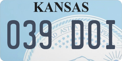 KS license plate 039DOI