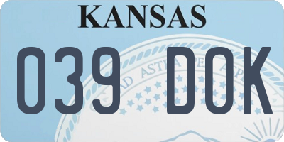 KS license plate 039DOK