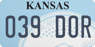 KS license plate 039DOR