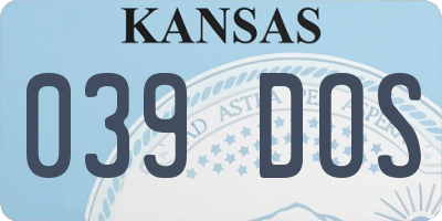 KS license plate 039DOS