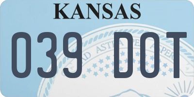 KS license plate 039DOT