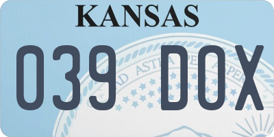 KS license plate 039DOX