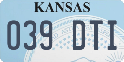 KS license plate 039DTI