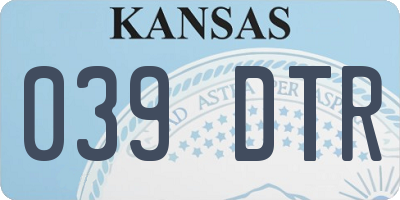KS license plate 039DTR
