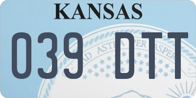 KS license plate 039DTT