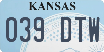 KS license plate 039DTW