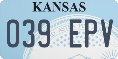KS license plate 039EPV