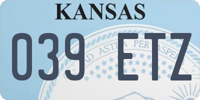 KS license plate 039ETZ