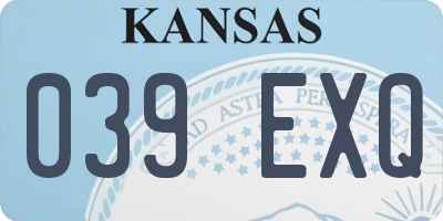 KS license plate 039EXQ