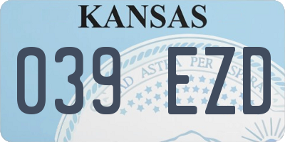 KS license plate 039EZD