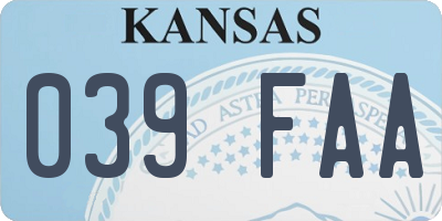 KS license plate 039FAA