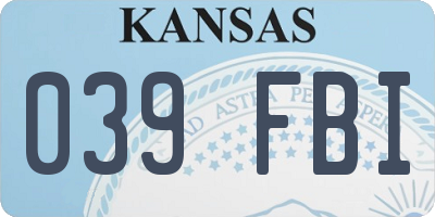 KS license plate 039FBI