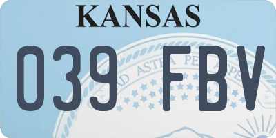 KS license plate 039FBV