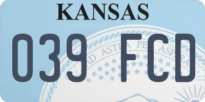 KS license plate 039FCD