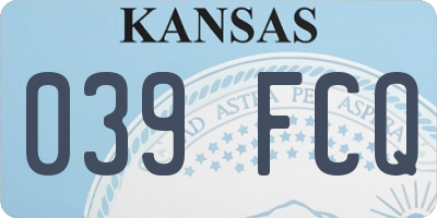 KS license plate 039FCQ