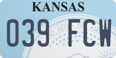 KS license plate 039FCW