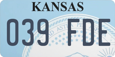 KS license plate 039FDE