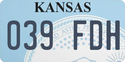 KS license plate 039FDH