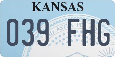 KS license plate 039FHG