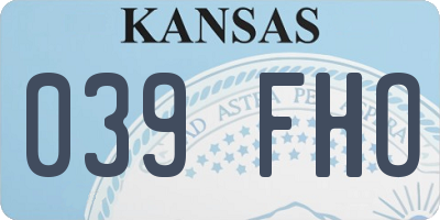 KS license plate 039FHO