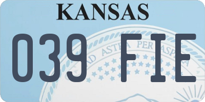 KS license plate 039FIE